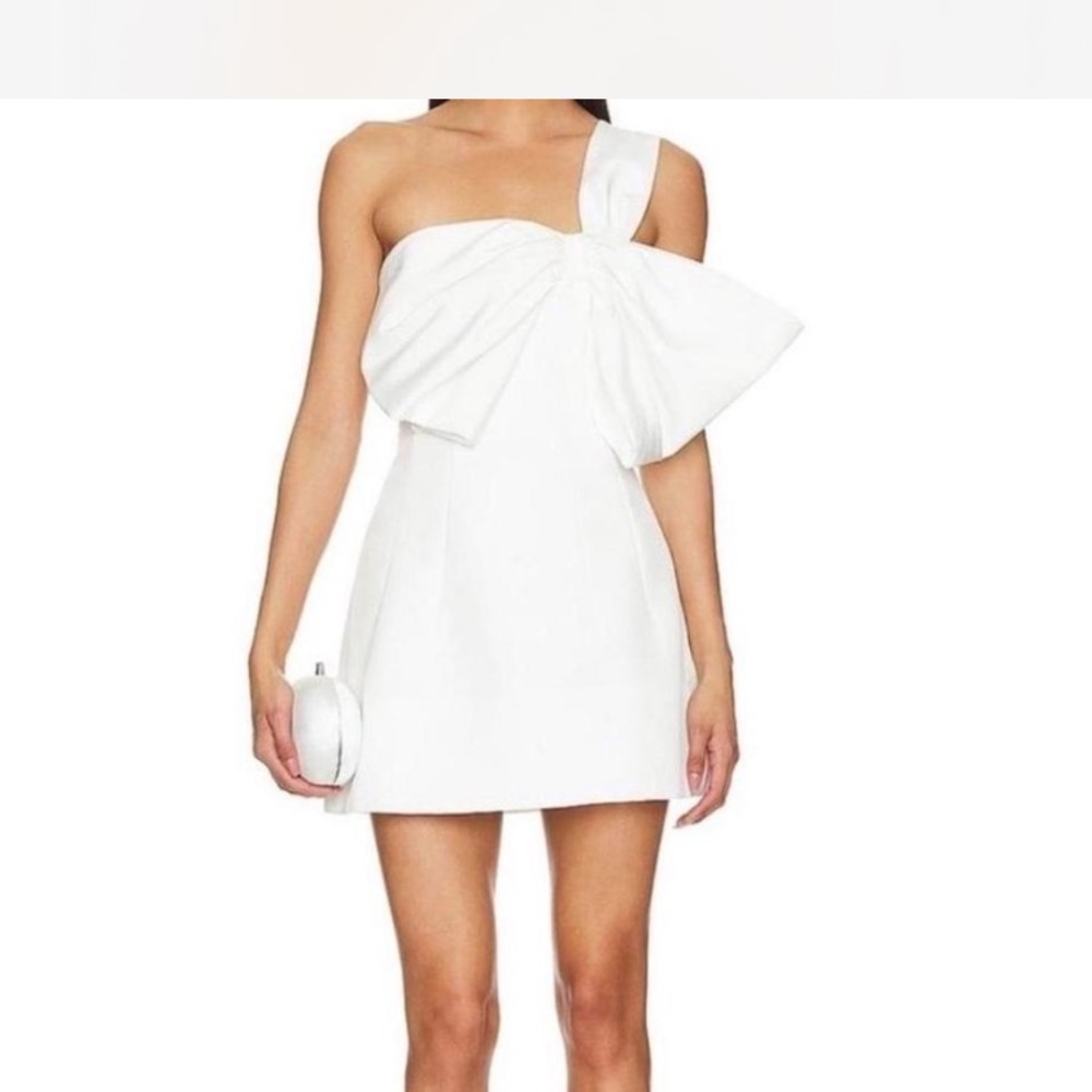 Bardot White Mini Dress with Signature Bow